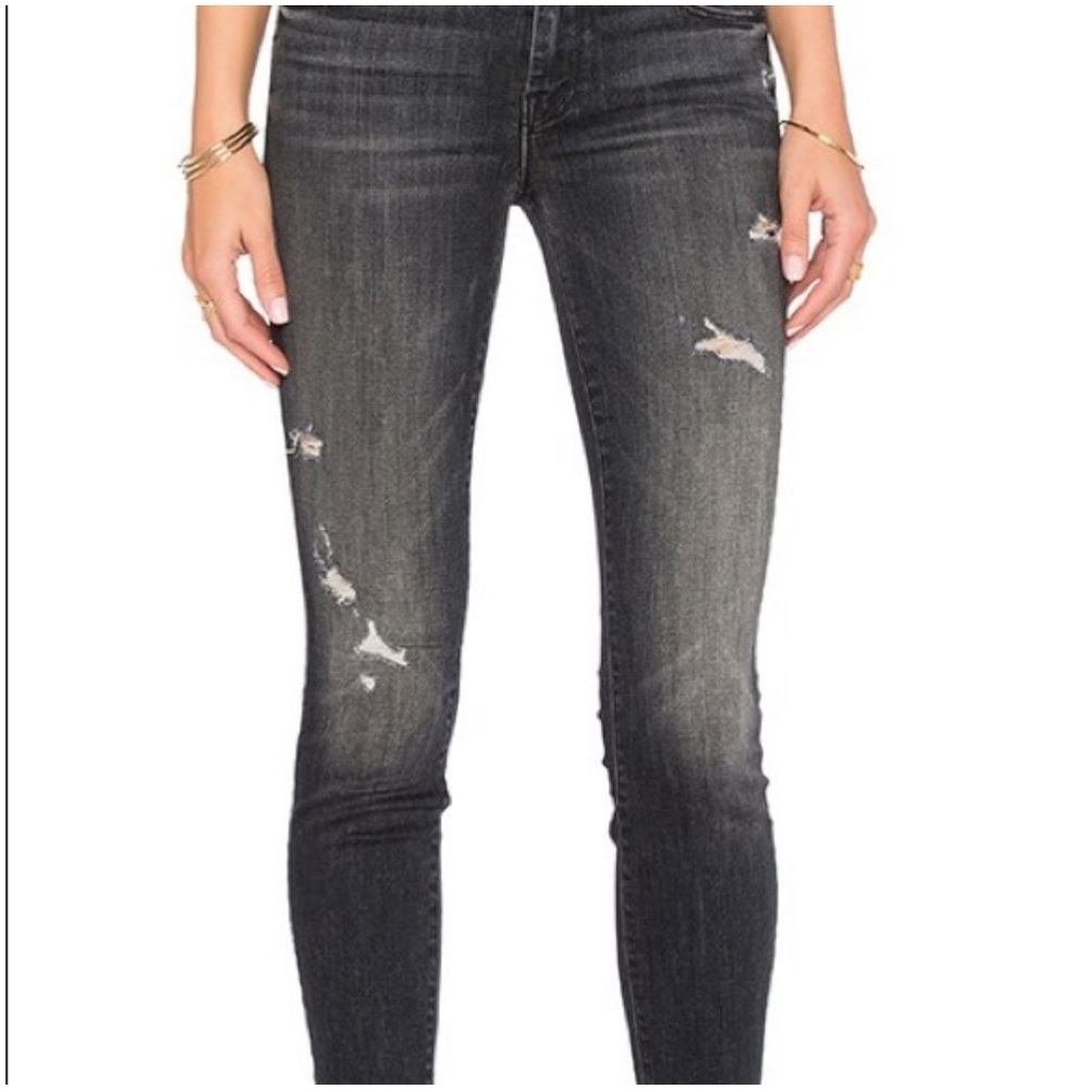Mother Looker Ankle Fray,‎ Crash and Burn, Distressed, Size 25, Mid-Rise,…